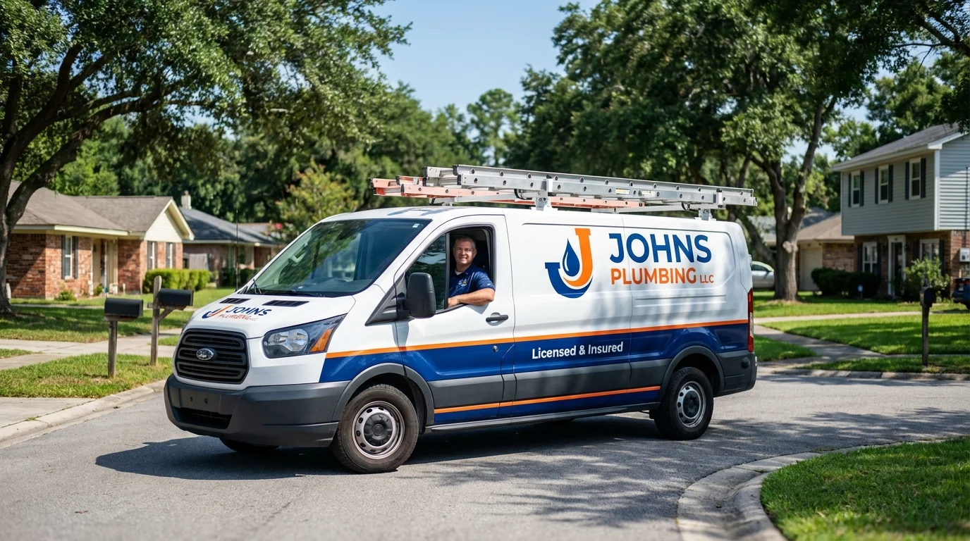 Johns Plumbing LLC service van in Vandiver, AL