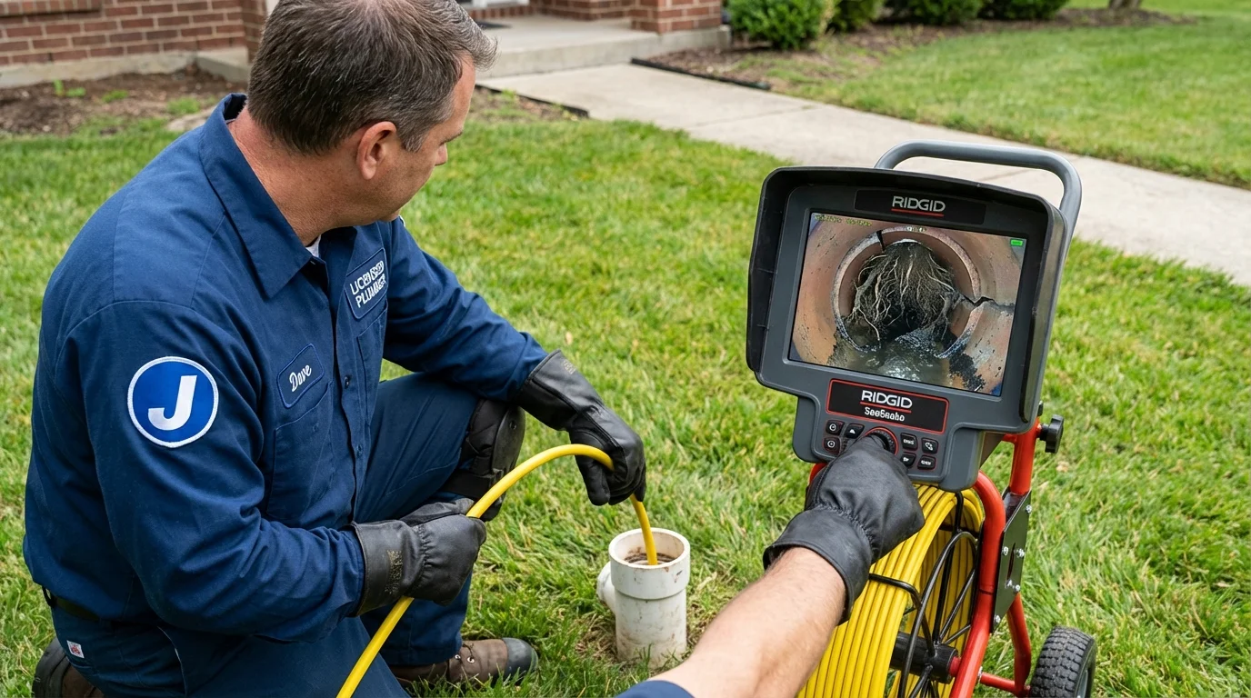 Sewer camera inspection being performed by Johns Plumbing LLC in Vandiver
