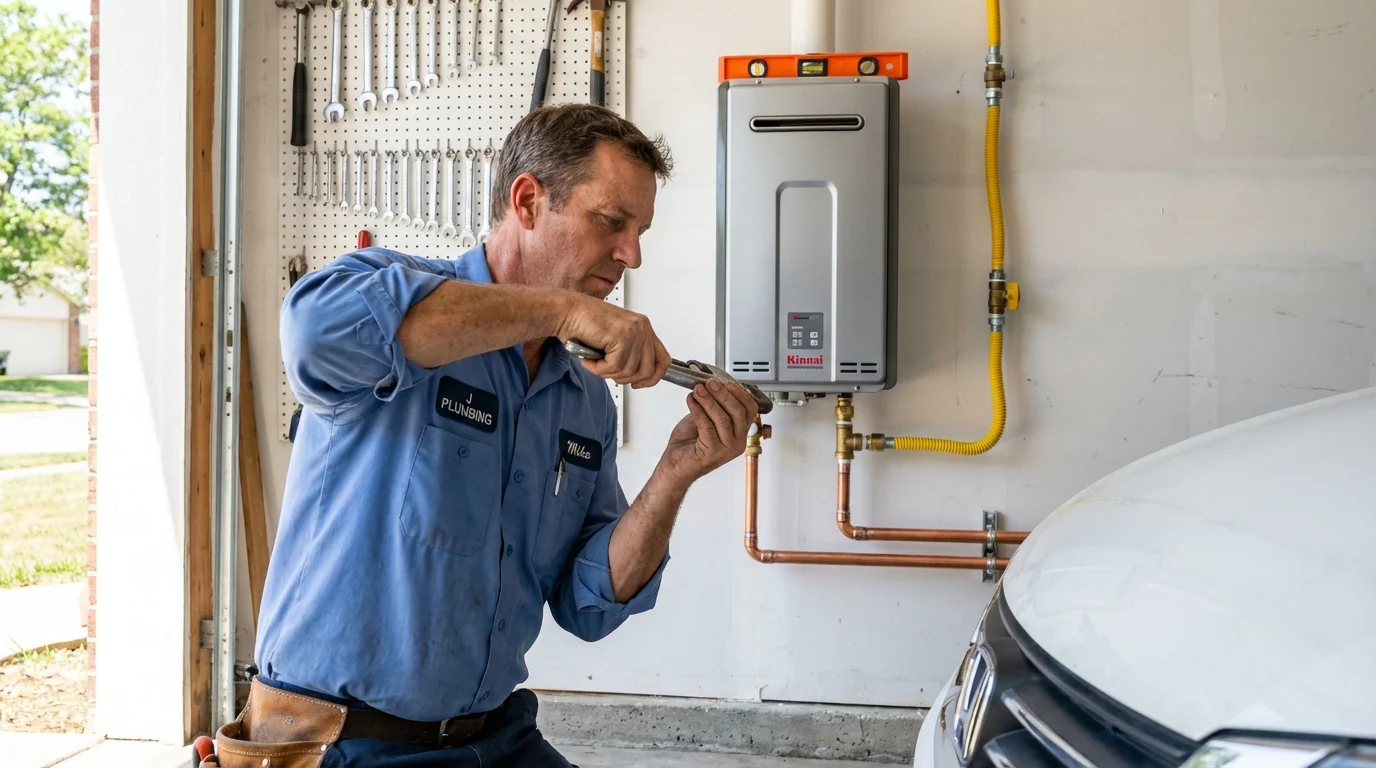 Tankless water heater installation by a Johns Plumbing LLC plumber in Vandiver